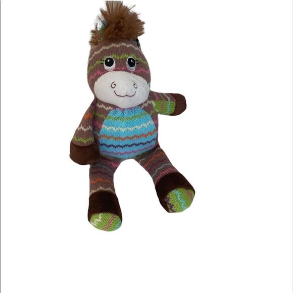 NEW Rare! Kellytoy 14” sweater stuffedstriped horse